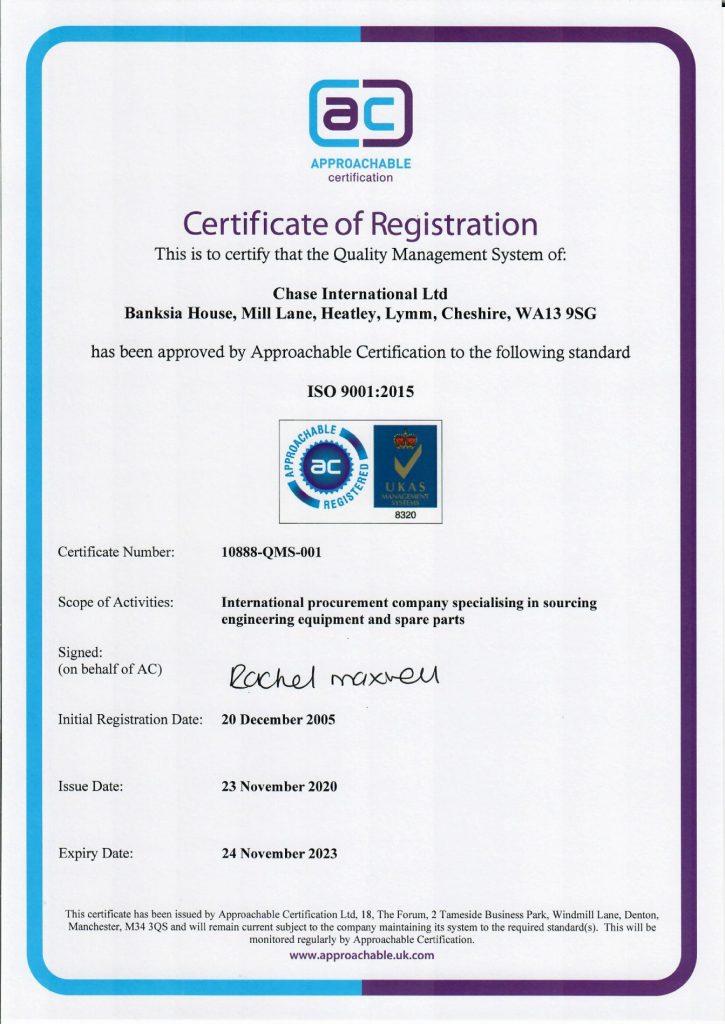 Chase International ISO 9001 2015
