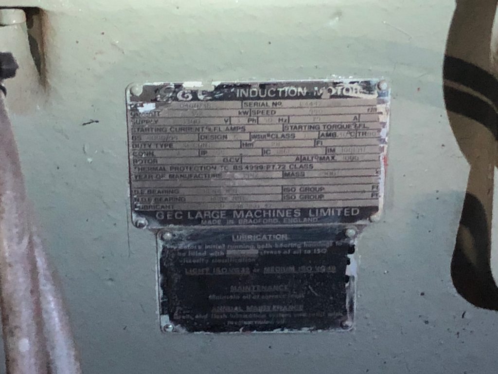 gec induction motor plate